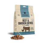 Vital Essentials® Freeze-Dried Raw Beef & Chicken Entree Cat Food 8oz Mini Patties / Mini Nibs (3-pack promo)