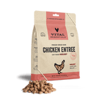 Vital Essentials® Freeze-Dried Raw Chicken Entree Cat Food 8oz Mini Patties / Mini Nibs (3-pack promo)