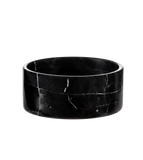 HOUNDZTOOTH MARBLE DOG BOWL BLACK CARRARA
