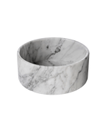 HOUNDZTOOTH MARBLE DOG BOWL WHITE CARRARA