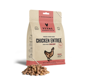 Vital Essentials® Freeze-Dried Raw Chicken Entree Dog Food Mini Nibs, 5.5 oz (3-pack promo)