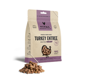 Vital Essentials® Freeze-Dried Raw Turkey Entree Dog Food Mini Nibs, 5.5 oz (3-pack promo)