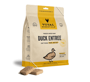 Vital Essentials® Freeze-Dried Raw Duck Entree Cat Food 8oz Mini Patties / Mini Nibs (3-pack promo)