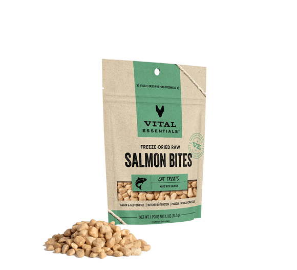 Vital Essentials® Freeze-Dried Salmon Bites Cat Treats, 1.1 oz