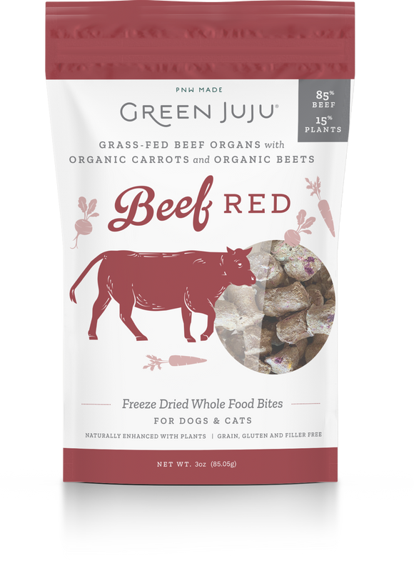 GREEN JUJU BEEF RED FREEZE DRIED TOPPERS