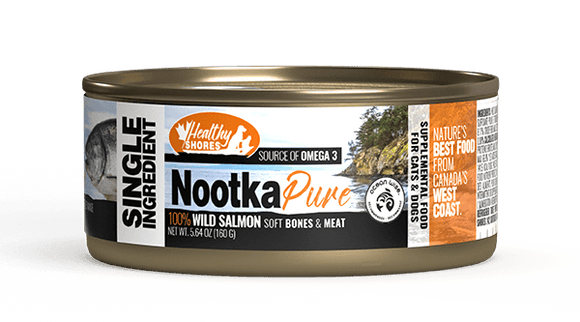 HEALTHY SHORES NOOTKA PURE 100% WILD SALMON SOFT BONES AND MEAT FOR CATS AND DOGS